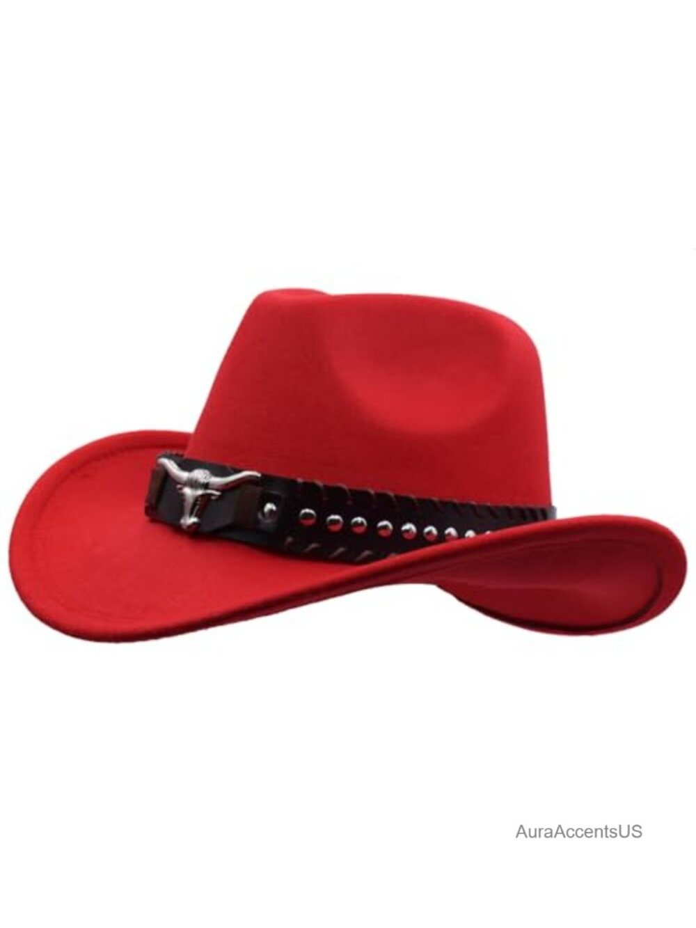 Unisex Western Cowboy Hat Faux Felt Wide Brim Belt Buckle